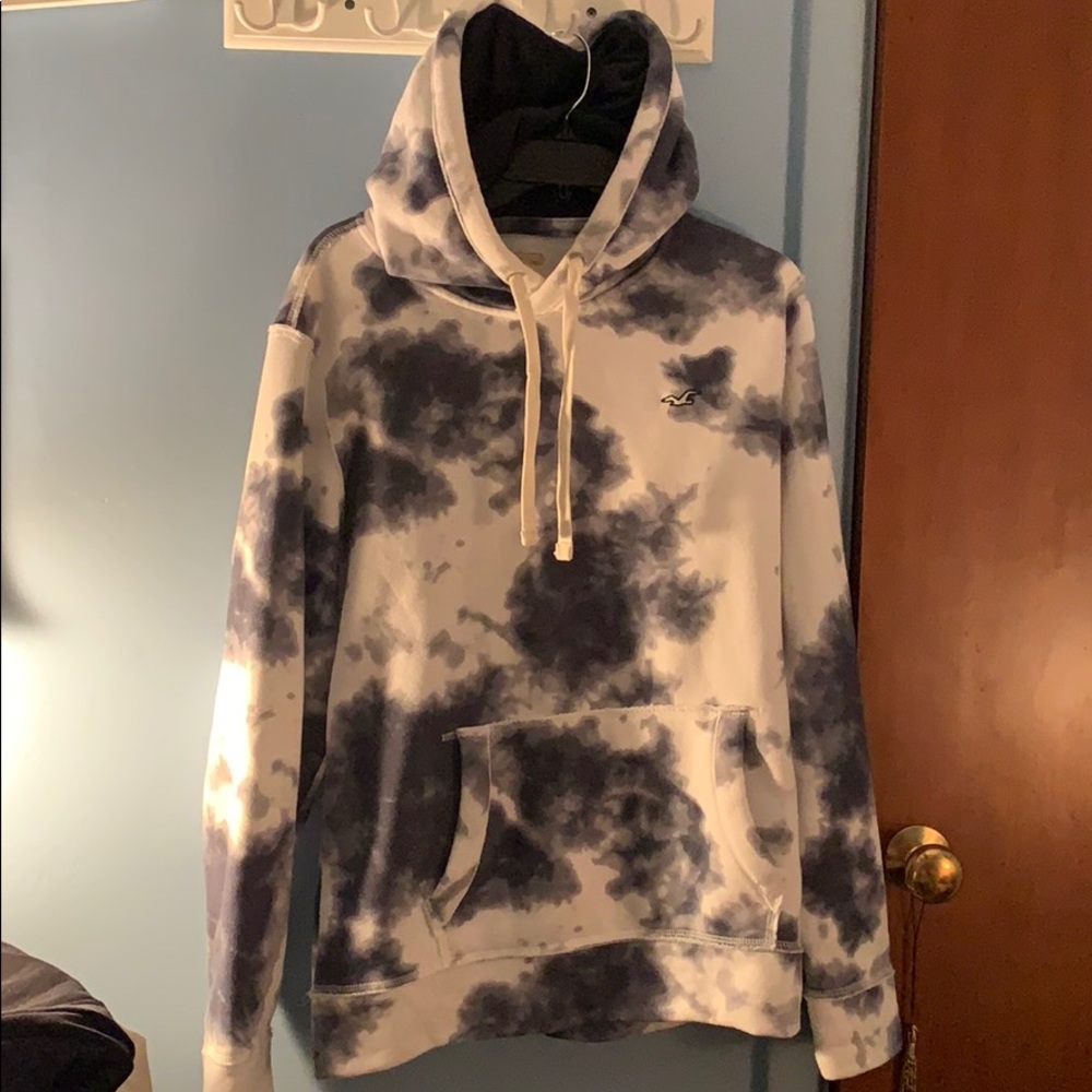 Hollister white and blue hoodie